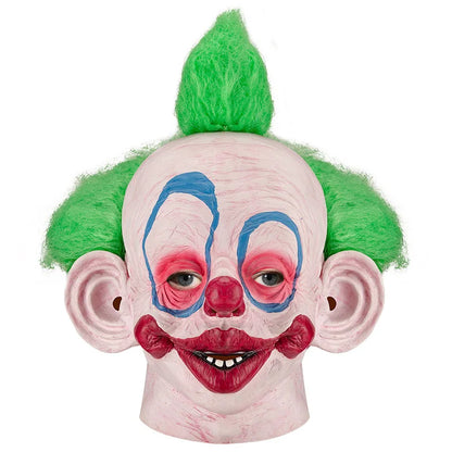 Terrifying Halloween Flame Clown Mask – Realistic Latex Horror Zombie Joker with Wig | Scary Masquerade Party Prop
