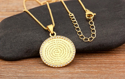 AIBEF S/L Relief Coin Pendant Necklace – Vintage Copper Medallion Design for Women & Men, Fashion Jewelry Gift