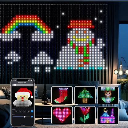 RGBIC LED Curtain String Lights with USB & APP Bluetooth Control – Remote Decorative Room Lighting