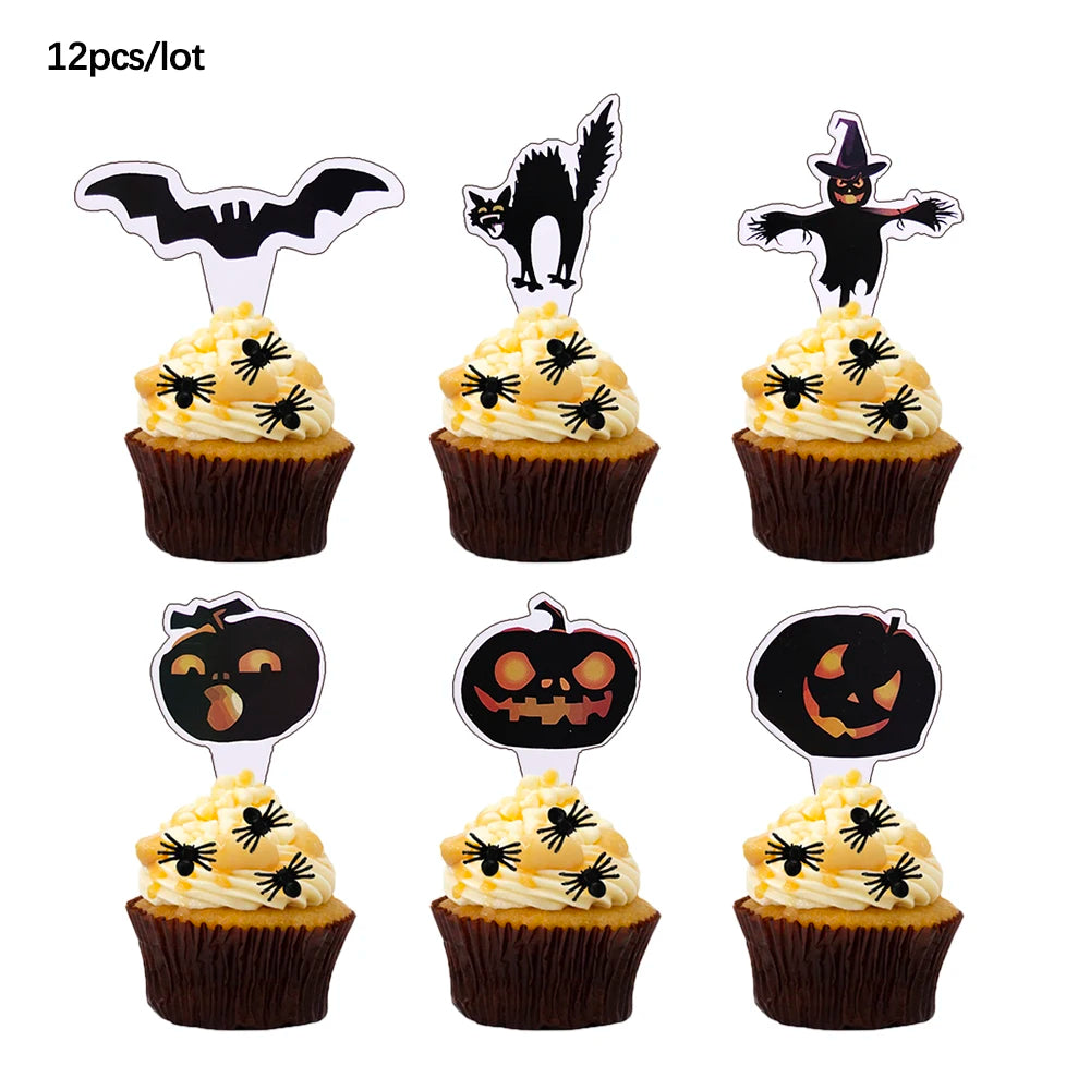 Halloween Disposable Tableware Set – Pumpkin Plates, Cups, Napkins, Tablecloth & Banner for Spooky Party Decorations