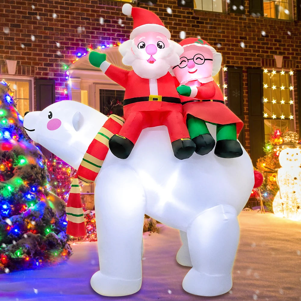 Merry Santa Sleigh Arch LED Inflatable | Christmas Outdoor & Garden Decoration