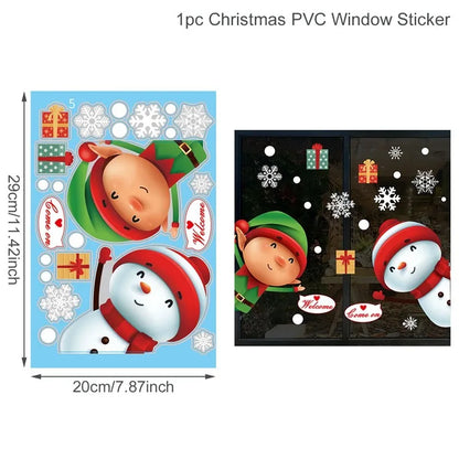 Christmas Window Stickers Christmas Wall Sticker Room Wall Decals Merry Christmas Decors For Home New Year Stickers 2025