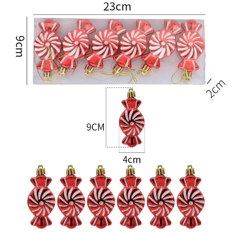 Christmas Candy Cane & Peppermint Baubles Set – Festive Hanging Ornaments for Tree & Holiday Décor