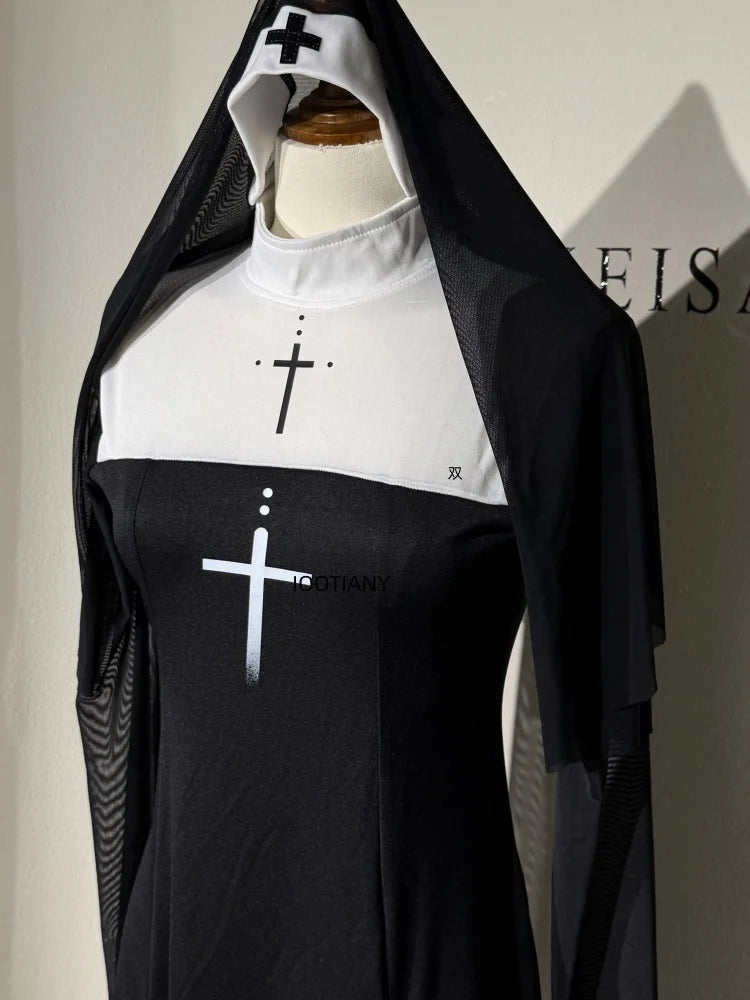 Sexy Anime Nun Costume – Cute Halloween Cosplay Sister Outfit for Women
