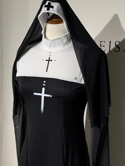 Sexy Anime Nun Costume – Cute Halloween Cosplay Sister Outfit for Women