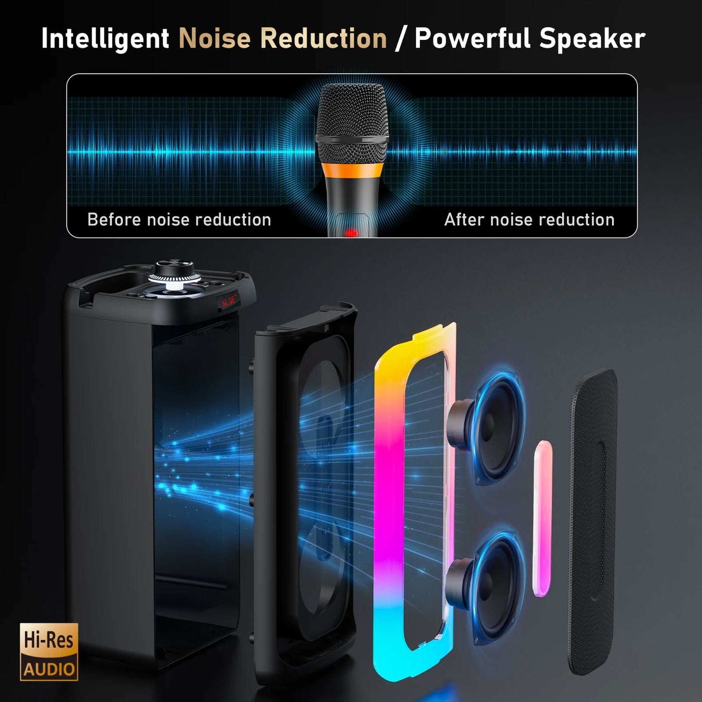 FanFun Karaoke Machine with Lights