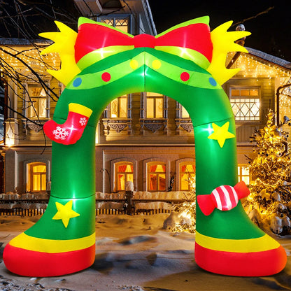 Merry Santa Sleigh Arch LED Inflatable | Christmas Outdoor & Garden Decoration