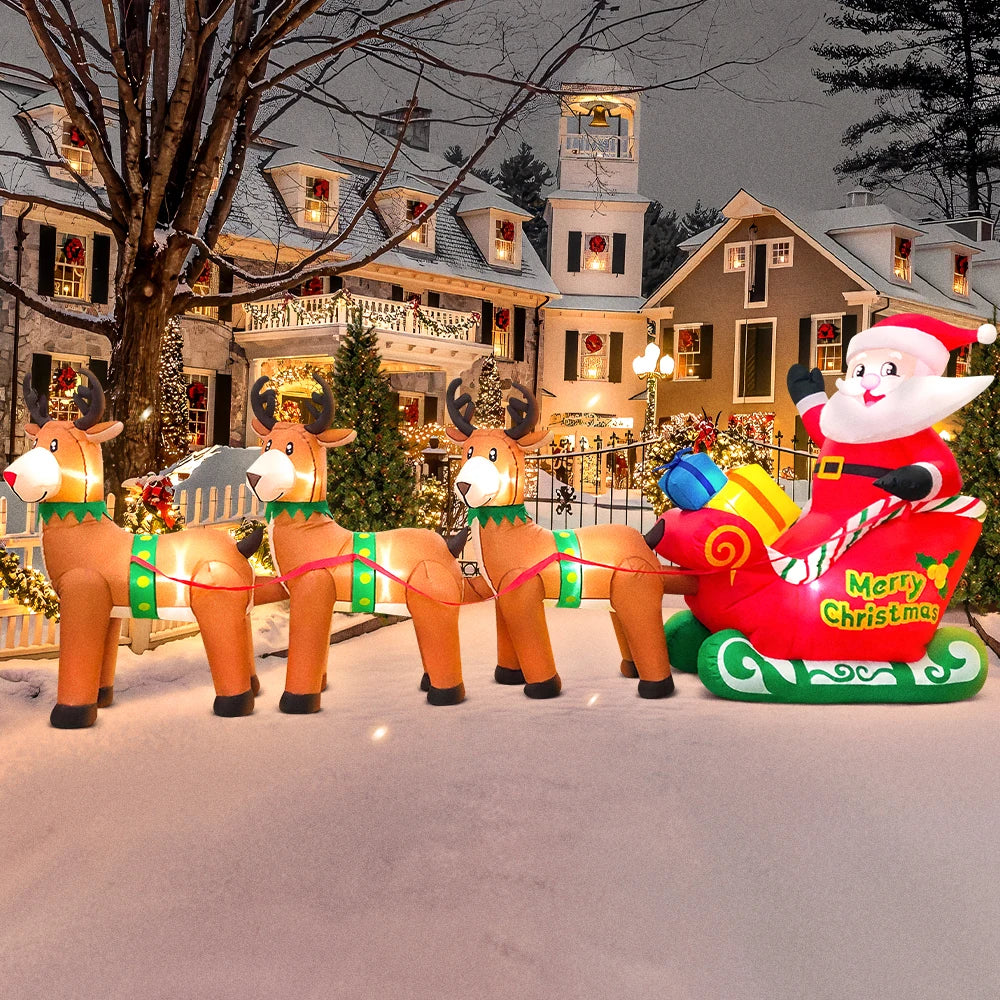 Merry Santa Sleigh Arch LED Inflatable | Christmas Outdoor & Garden Decoration