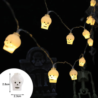 Halloween LED String Lights – Pumpkin, Skull & Eyeball Lanterns, Trick or Treat Horror Decoration 2025