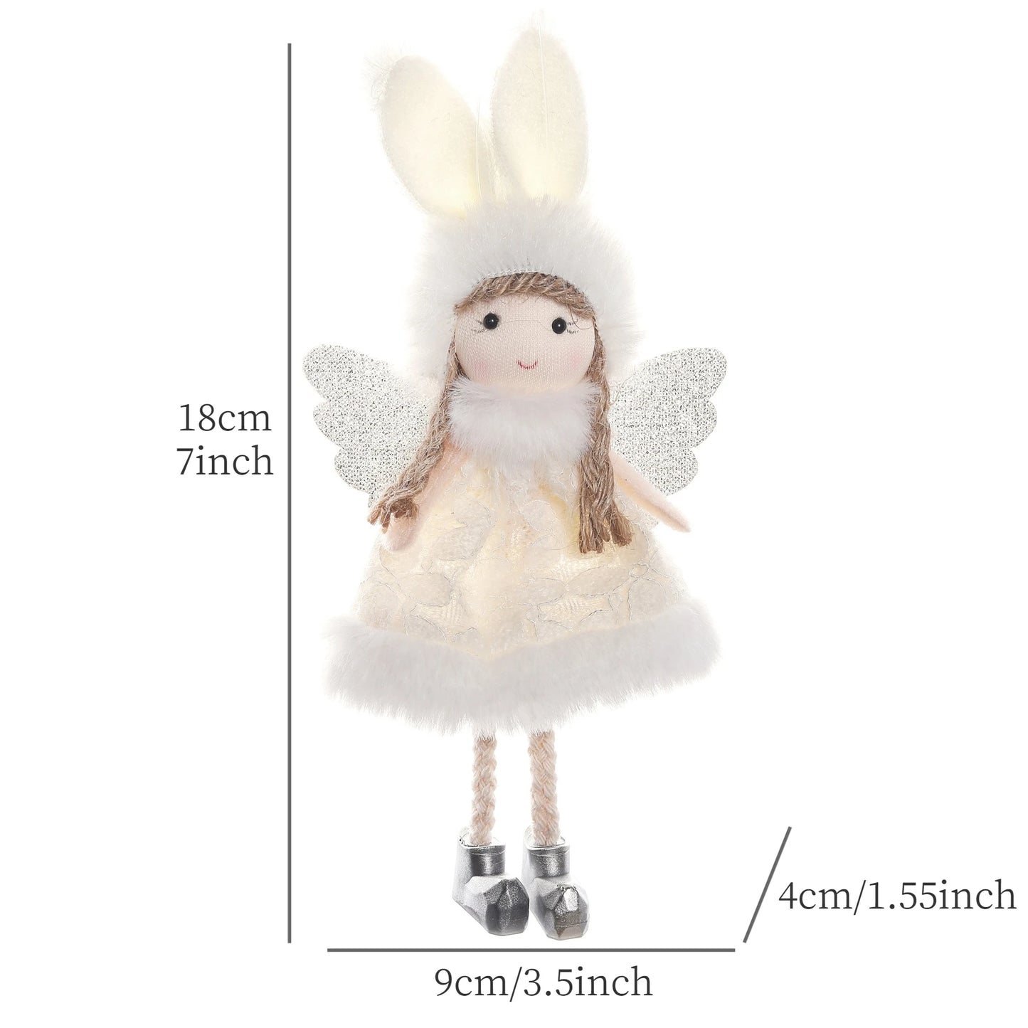 Christmas Angel Girl Plush Ornament – Hanging Tree Decoration & Kids Gift