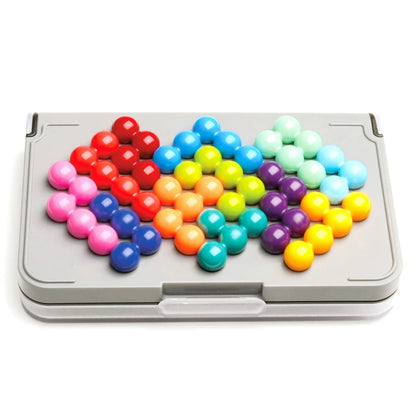 120 Challenges 3D Pyramid Puzzle – Montessori IQ Board Game with Pearl Beads for Children