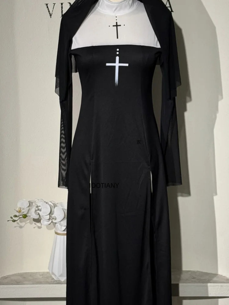Sexy Anime Nun Costume – Cute Halloween Cosplay Sister Outfit for Women