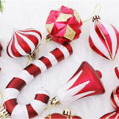 Christmas Candy Cane & Peppermint Baubles Set – Festive Hanging Ornaments for Tree & Holiday Décor