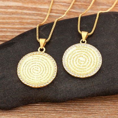 AIBEF S/L Relief Coin Pendant Necklace – Vintage Copper Medallion Design for Women & Men, Fashion Jewelry Gift