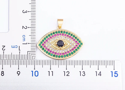 Turkish Evil Eye Pendant Necklace with Colourful Zircon – Unisex Lucky Protection Choker, Classic Gift Jewellery
