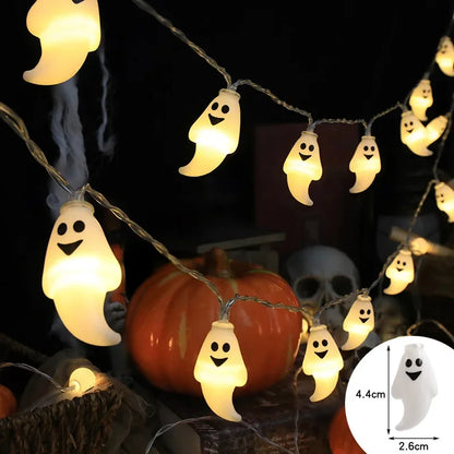Halloween LED String Lights – Pumpkin, Skull & Eyeball Lanterns, Trick or Treat Horror Decoration 2025