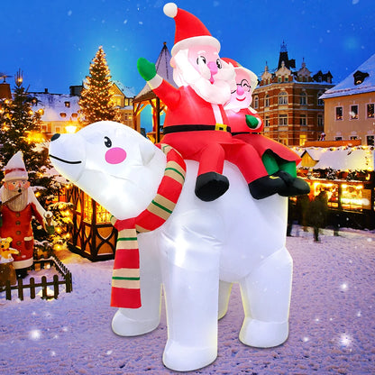 Merry Santa Sleigh Arch LED Inflatable | Christmas Outdoor & Garden Decoration