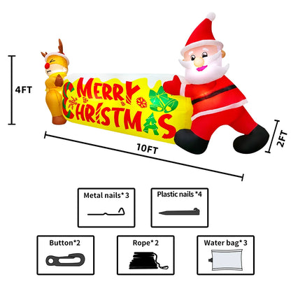 Merry Santa Sleigh Arch LED Inflatable | Christmas Outdoor & Garden Decoration