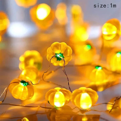 Halloween LED String Lights – Pumpkin, Skull & Eyeball Lanterns, Trick or Treat Horror Decoration 2025