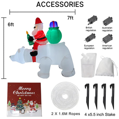 Outdoor LED Santa 245cm Xmas Decor