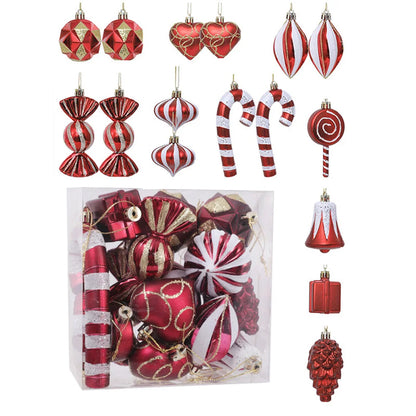 Christmas Candy Cane & Peppermint Baubles Set – Festive Hanging Ornaments for Tree & Holiday Décor