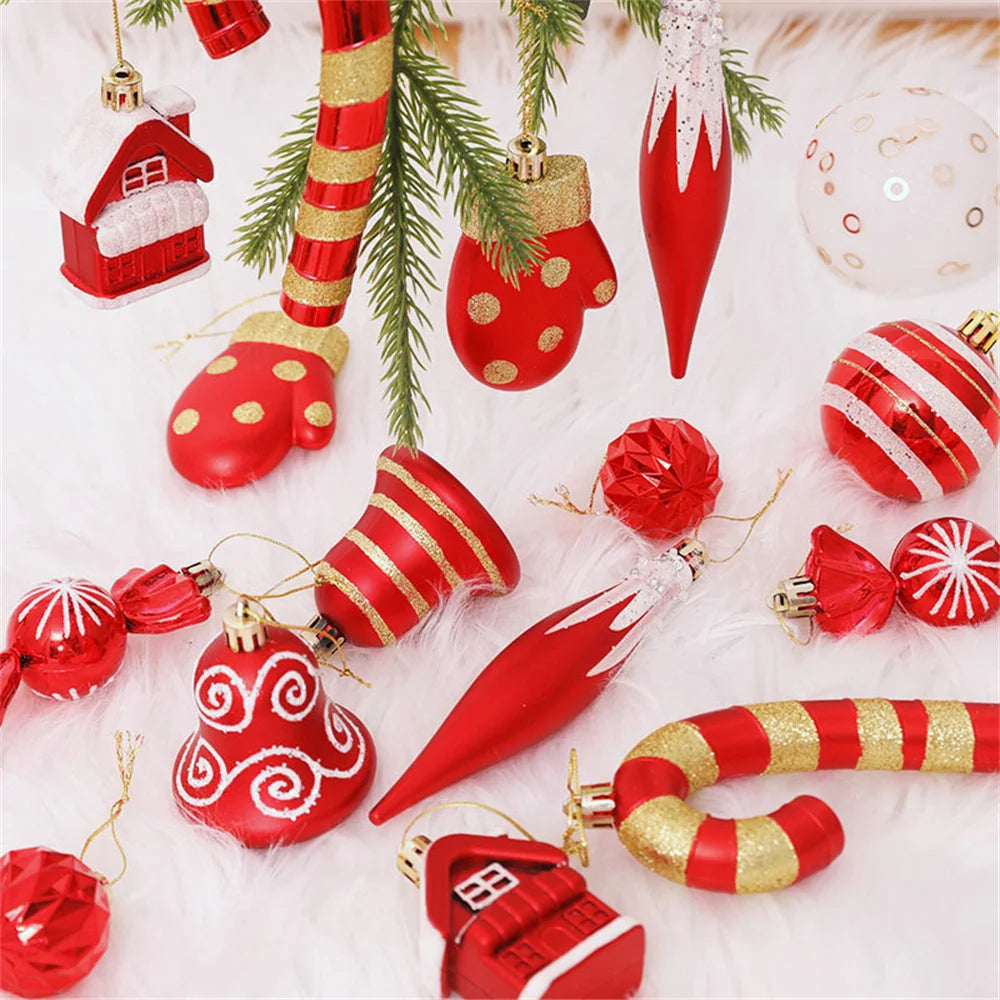 Christmas Candy Cane & Peppermint Baubles Set – Festive Hanging Ornaments for Tree & Holiday Décor