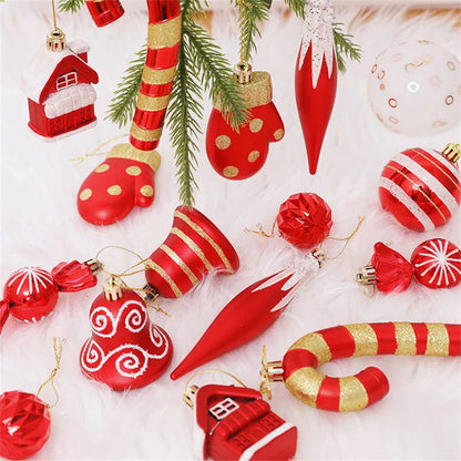 Christmas Candy Cane & Peppermint Baubles Set – Festive Hanging Ornaments for Tree & Holiday Décor