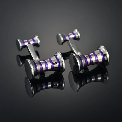 Luxury Enamel Copper Laser-Cut Lattice Cufflinks with Gemstone & Dragon Design – Premium French Shirt Cuff Links for Men’s Weddings & Formal Suits