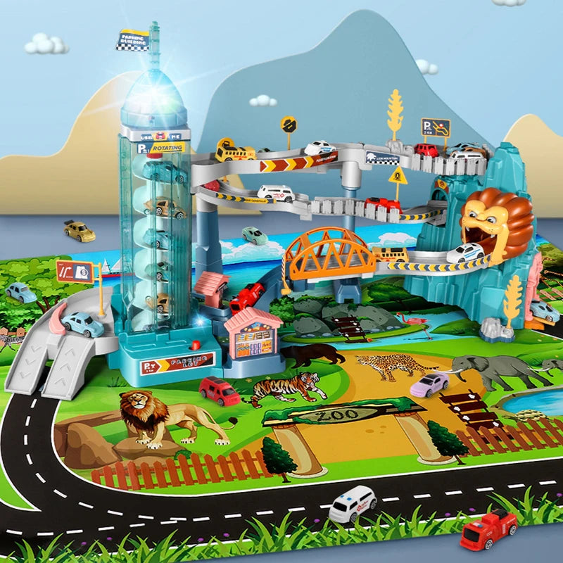 Lion Dinosaur Electric Railway Adventure Toy Set