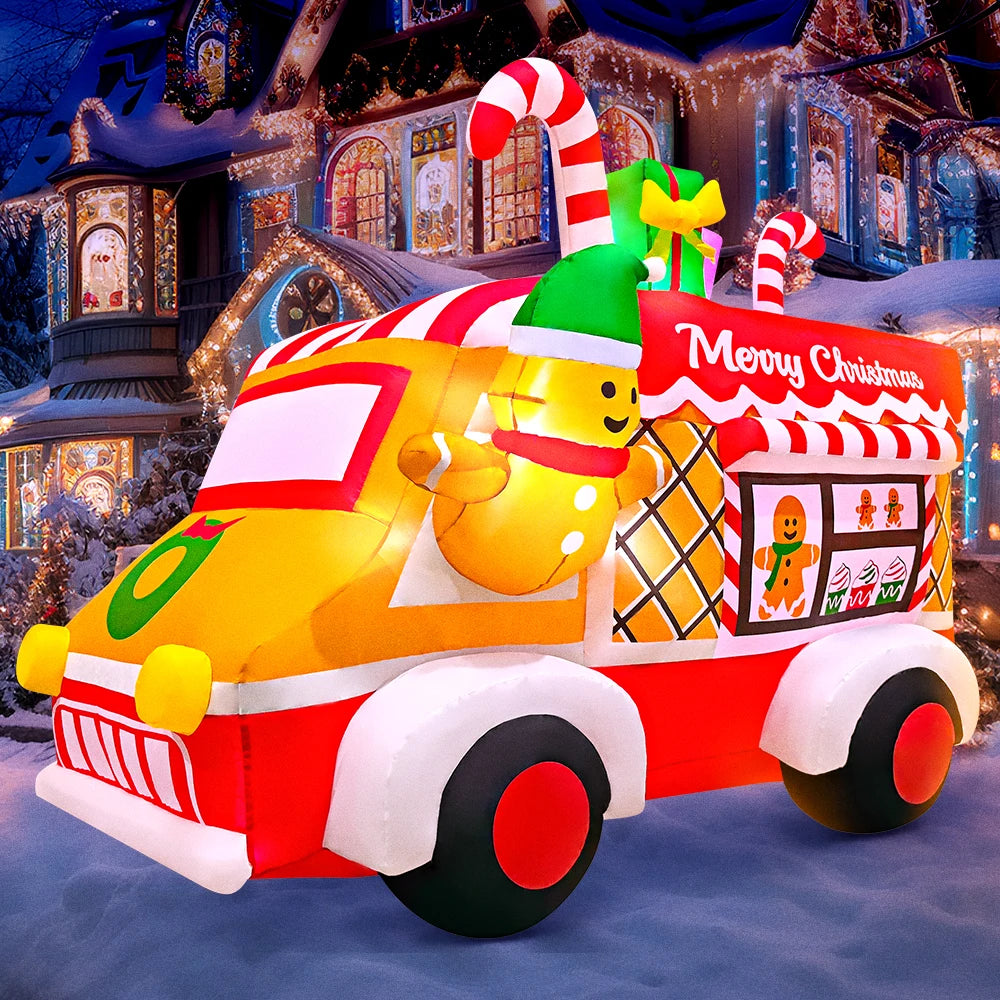 Merry Santa Sleigh Arch LED Inflatable | Christmas Outdoor & Garden Decoration