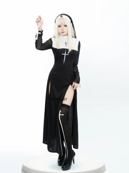 Sexy Anime Nun Costume – Cute Halloween Cosplay Sister Outfit for Women