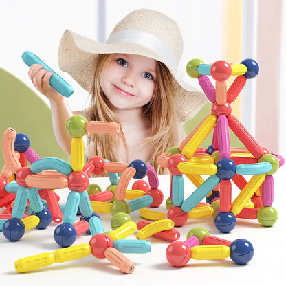 Magnetic Building Sticks Blocks – 3D STEM Construction Puzzle Toy Gift for Kids & Toddlers
