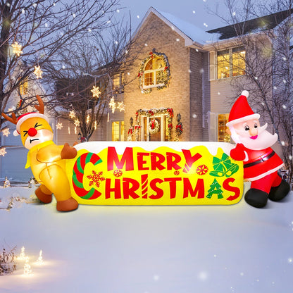 Merry Santa Sleigh Arch LED Inflatable | Christmas Outdoor & Garden Decoration