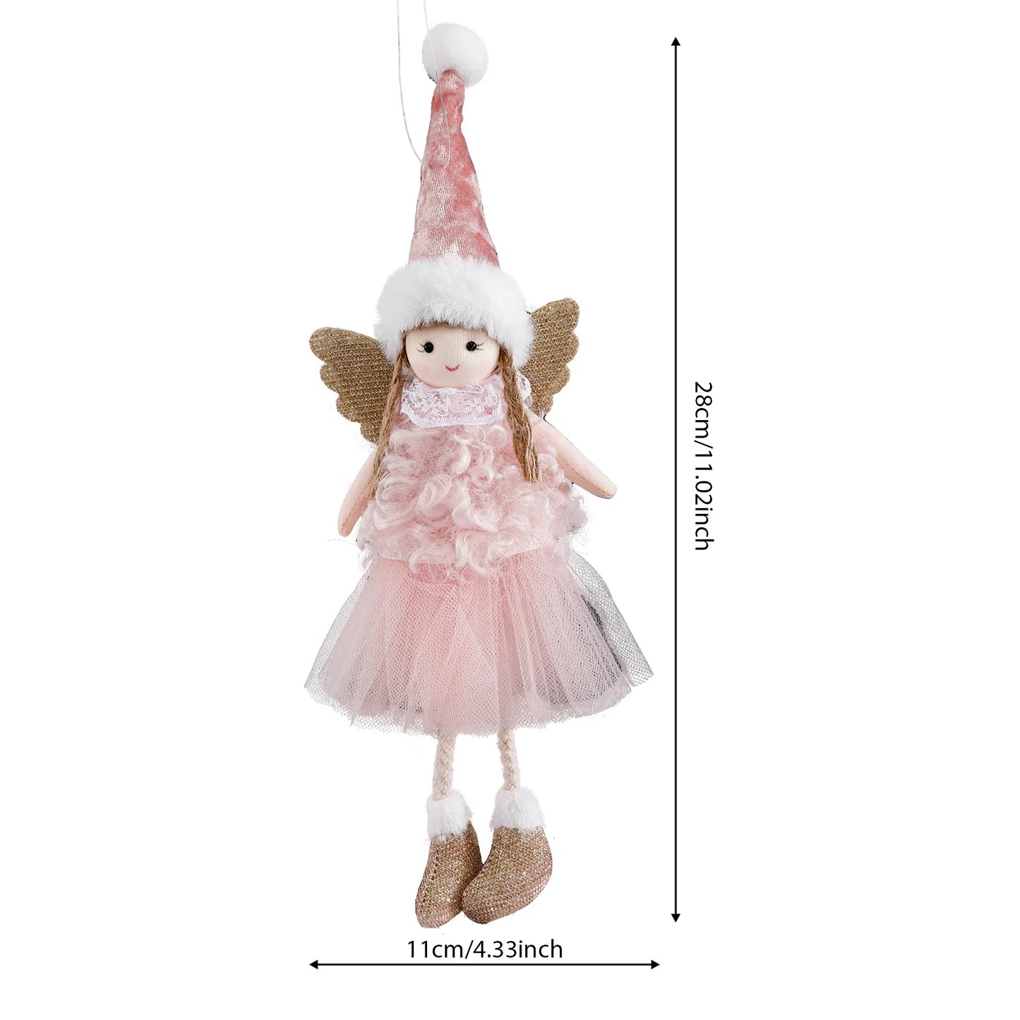 Christmas Angel Girl Plush Ornament – Hanging Tree Decoration & Kids Gift