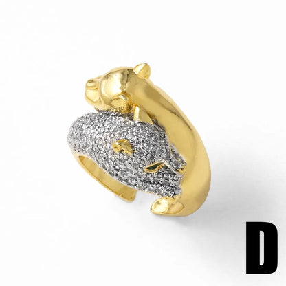 18K Gold Plated Open Rings with Sparkling Zircon – Elegant Women’s Pavé Fashion Jewellery