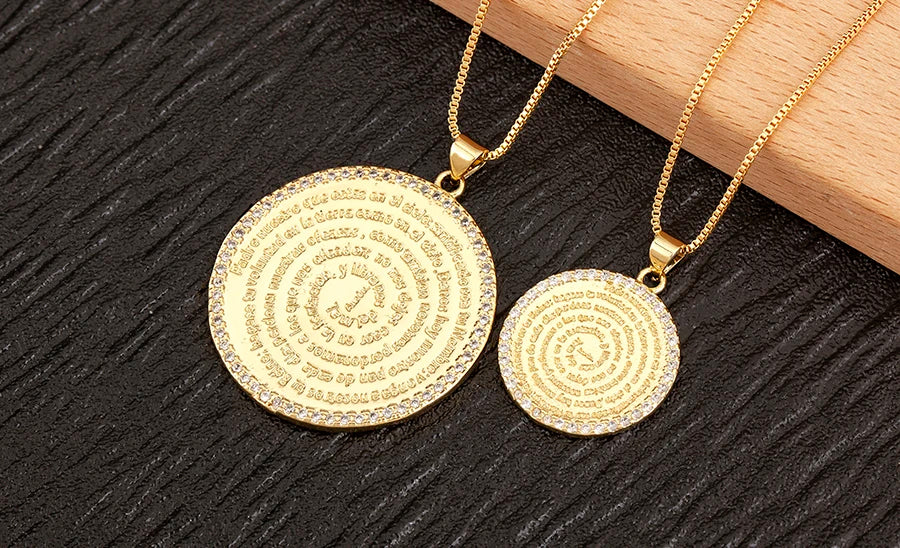 AIBEF S/L Relief Coin Pendant Necklace – Vintage Copper Medallion Design for Women & Men, Fashion Jewelry Gift