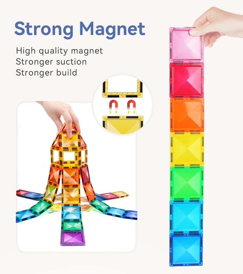 STEM Star Diamond Magnetic Tiles Montessori Construction Toy Set
