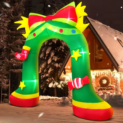 Merry Santa Sleigh Arch LED Inflatable | Christmas Outdoor & Garden Decoration