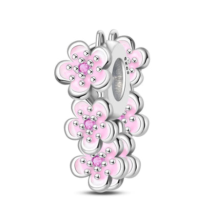 925 Sterling Silver Pink Daisy Flower Spacer Charms – Butterfly, Heart & Bird Beads for DIY Bracelet & Necklace Jewellery