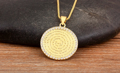 AIBEF S/L Relief Coin Pendant Necklace – Vintage Copper Medallion Design for Women & Men, Fashion Jewelry Gift