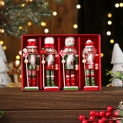 3/4/5Pcs Wooden Christmas Nutcracker Ornaments – Classic Soldier Figures for Festive Tree Hanging Decorations