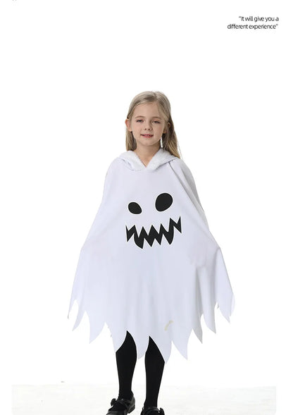 Kids Luminous Ghost Cape Costume – Halloween Party Fancy Dress for Boys & Girls