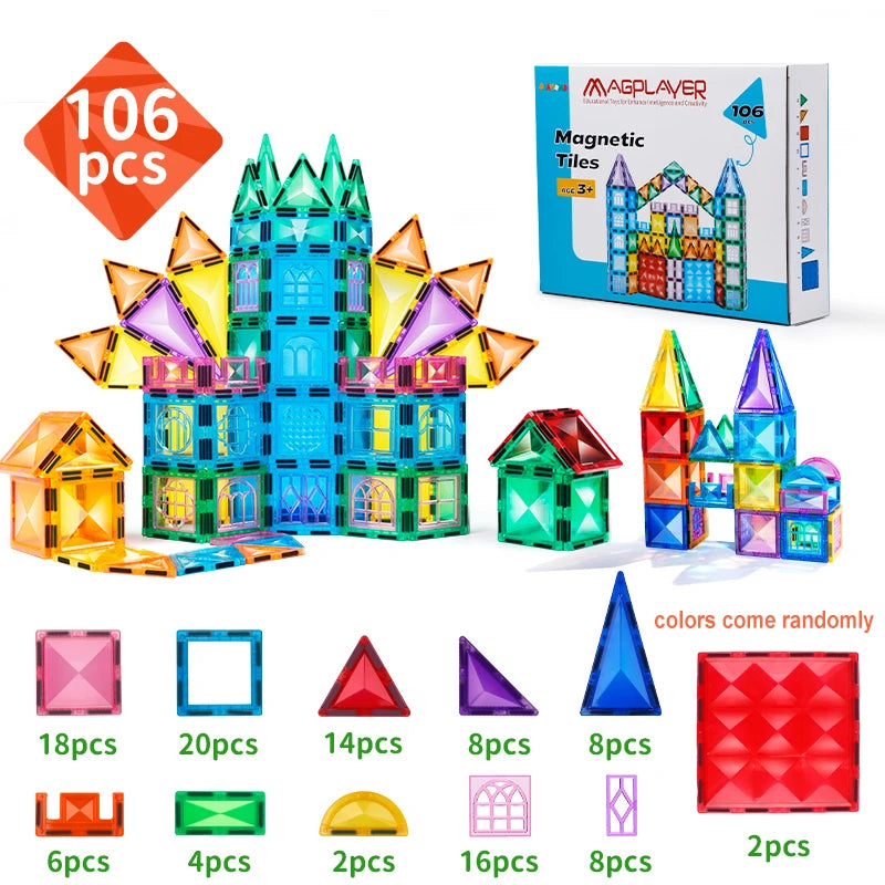 STEM Star Diamond Magnetic Tiles Montessori Construction Toy Set