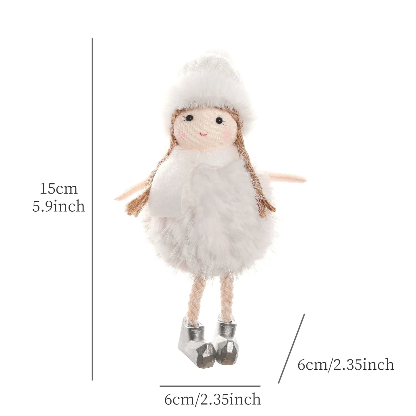 Christmas Angel Girl Plush Ornament – Hanging Tree Decoration & Kids Gift