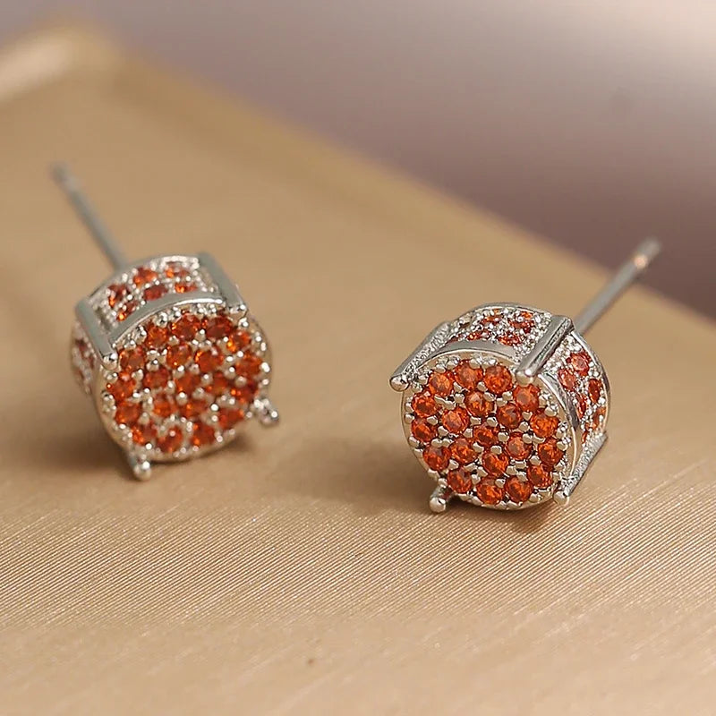 Classic AAA Cubic Zirconia Stud Earrings for Women – White Gold Plated Round Crystal Fashion Jewellery