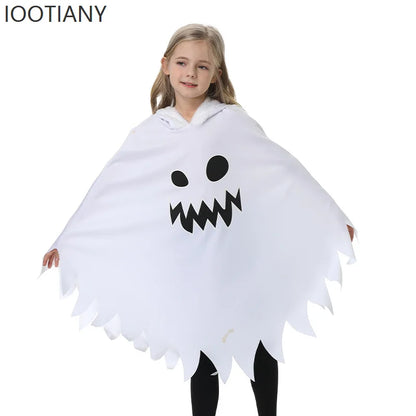 Kids Luminous Ghost Cape Costume – Halloween Party Fancy Dress for Boys & Girls