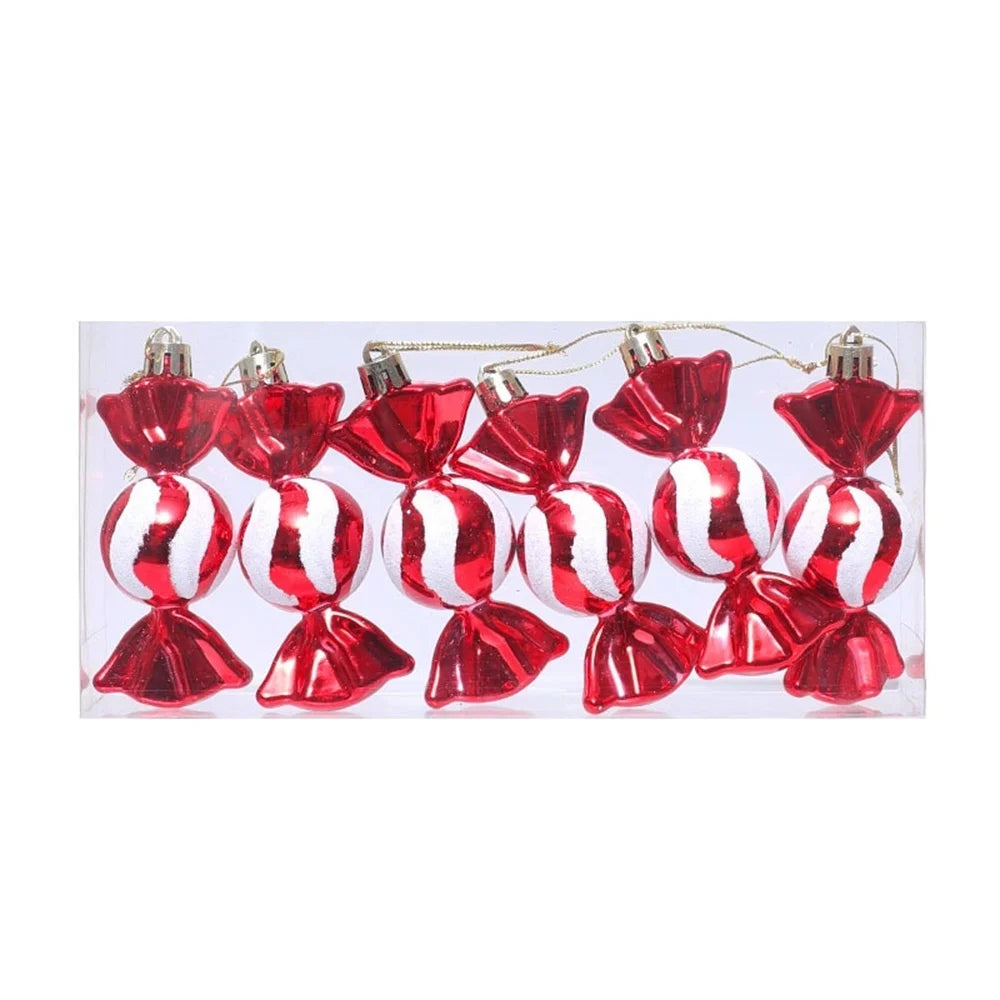 Christmas Candy Cane & Peppermint Baubles Set – Festive Hanging Ornaments for Tree & Holiday Décor