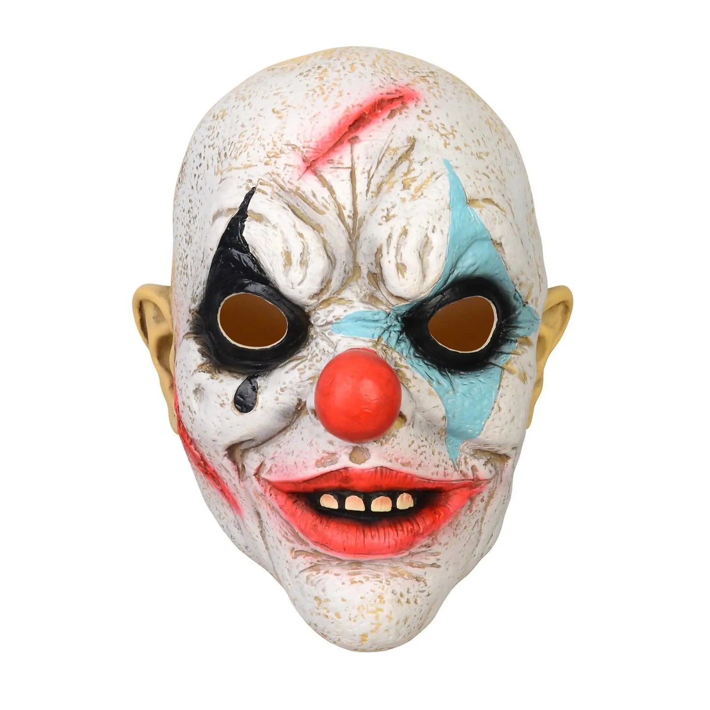 Terrifying Halloween Flame Clown Mask – Realistic Latex Horror Zombie Joker with Wig | Scary Masquerade Party Prop