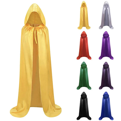 "Medieval Hooded Wizard & Vampire Cloak – Witch Cosplay Cape for Adults & Kids Carnival Party Costume"