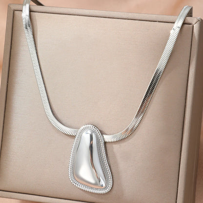 DOTIFI Stainless Steel Geometric Pendant Necklace for Women – Minimalist Retro Classic Fashion Jewellery